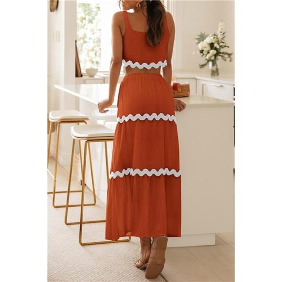 NEW Women's 2-Piece Summer Beach Outfit – Sleeveless Cropped - Picture 2 of 6